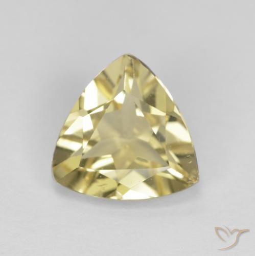 1.39ct Naturale Medium Light-Yellow Berillo, Taglio trillion, VVS-VS