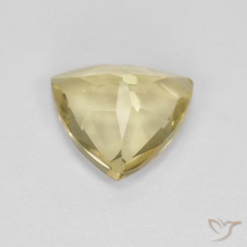 Berillo Medium Light-Yellow naturale da 1.39 ct, Taglio trillion, VVS-VS