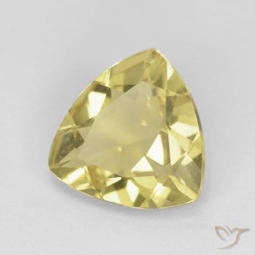 Berillo Oro chiaro naturale da 1.73 ct, Taglio trillion, VVS-VS