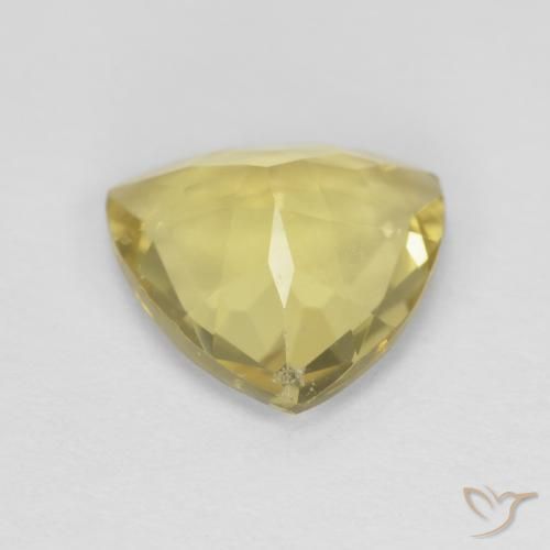 Berillo Oro chiaro naturale da 1.73 ct, Taglio trillion, VVS-VS