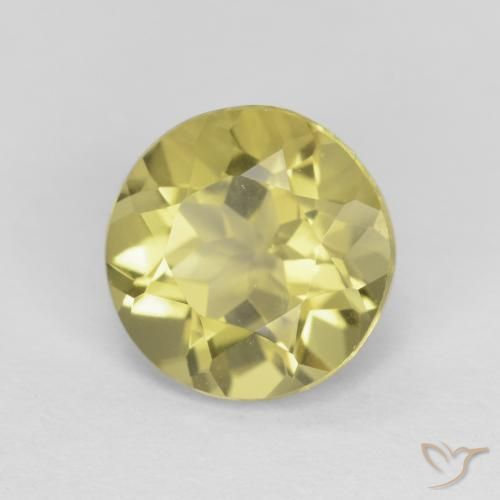 Berillo Giallo medio naturale da 1.93 ct, Rotondo, VVS-VS