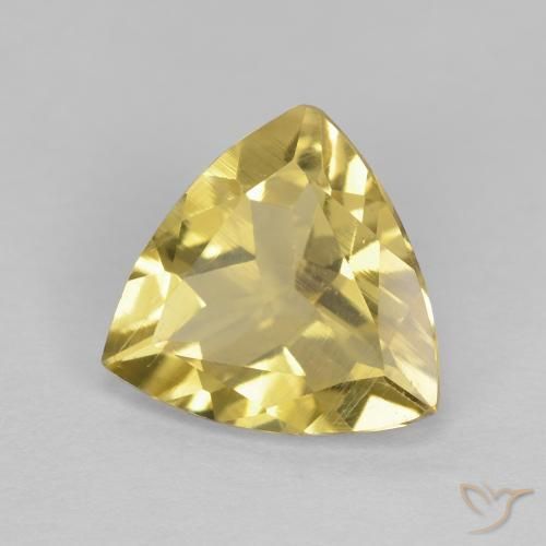 Berillo Giallo dorato chiaro naturale da 1.86 ct, Taglio trillion, VVS