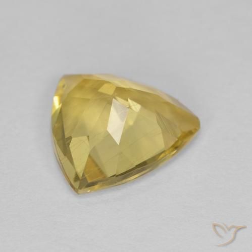 Berillo Giallo dorato chiaro naturale da 1.86 ct, Taglio trillion, VVS