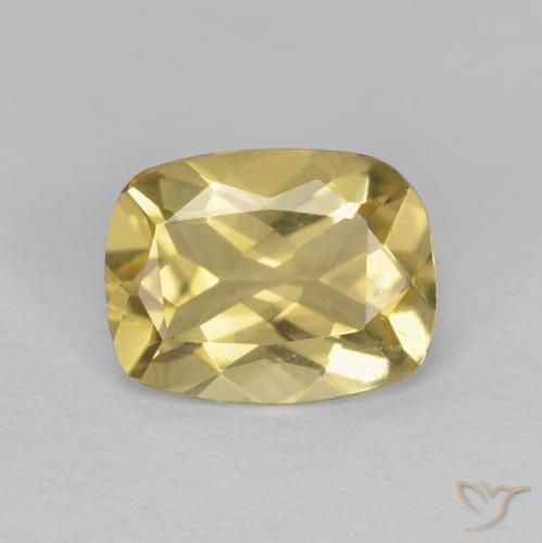 1.60ct Naturale Giallo dorato chiaro Berillo, Cuscino, VVS