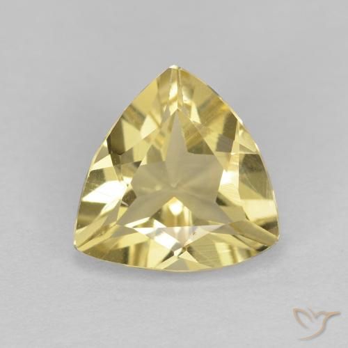 1.34ct Naturale Giallo chiaro Berillo, Taglio trillion, VVS