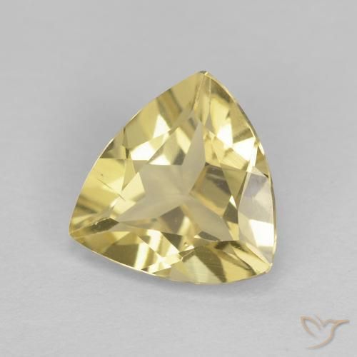 Berillo Giallo chiaro naturale da 1.34 ct, Taglio trillion, VVS