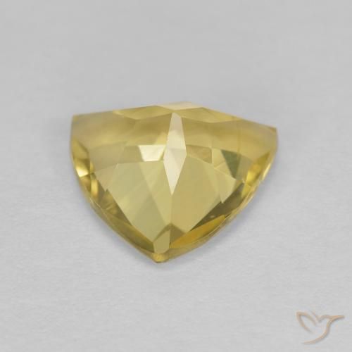 Berillo Giallo chiaro naturale da 1.34 ct, Taglio trillion, VVS