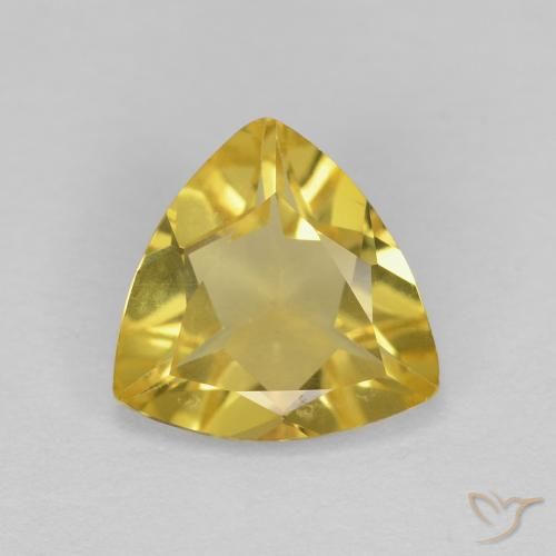 1.18ct Naturale Giallo medio Berillo, Taglio trillion, VVS