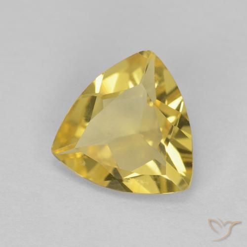 Berillo Giallo medio naturale da 1.18 ct, Taglio trillion, VVS