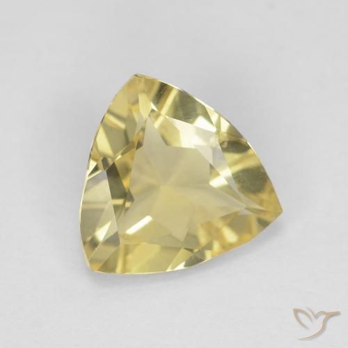 Berillo Giallo terroso naturale da 1.09 ct, Taglio trillion, VVS
