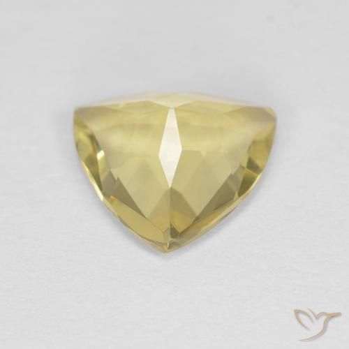 Berillo Giallo terroso naturale da 1.09 ct, Taglio trillion, VVS