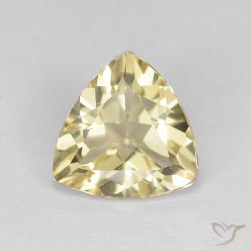 1.83ct Naturale Giallo pallido Berillo, Taglio trillion, VVS