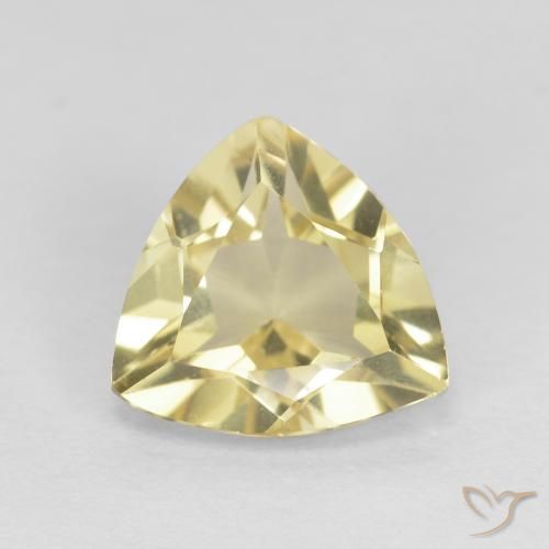 Berillo Giallo Digione molto chiaro naturale da 1.45 ct, Taglio trillion, VVS