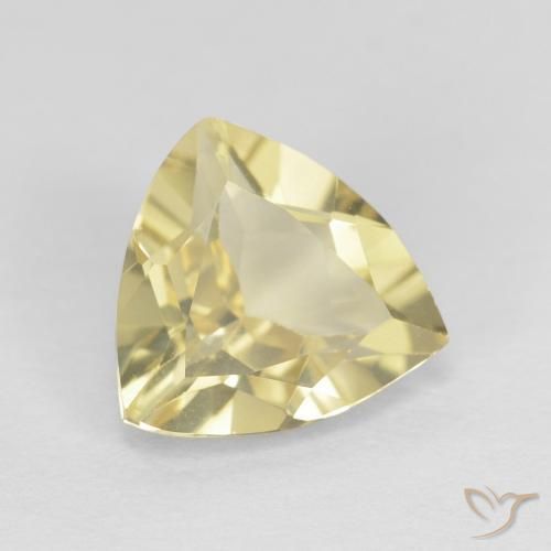 Berillo Giallo Digione molto chiaro naturale da 1.45 ct, Taglio trillion, VVS