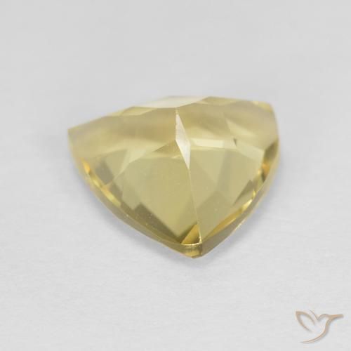 Berillo Giallo Digione molto chiaro naturale da 1.45 ct, Taglio trillion, VVS