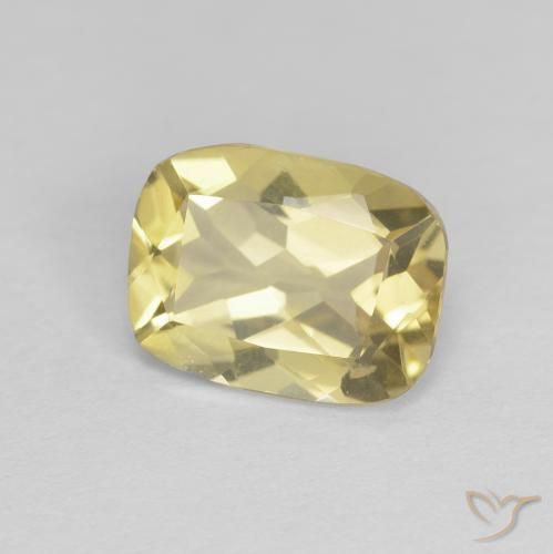 Berillo Giallo terroso chiaro naturale da 1.56 ct, Cuscino, VVS-VS