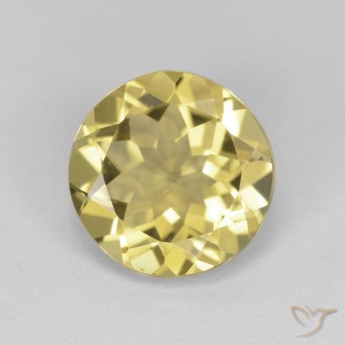 2.20ct Naturale Giallo medio Berillo, Rotondo, VVS-VS