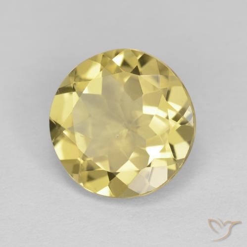 Berillo Giallo medio naturale da 2.20 ct, Rotondo, VVS-VS