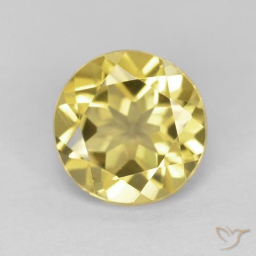 1.78ct Naturale Giallo brunastro Berillo, Rotondo, VVS-VS