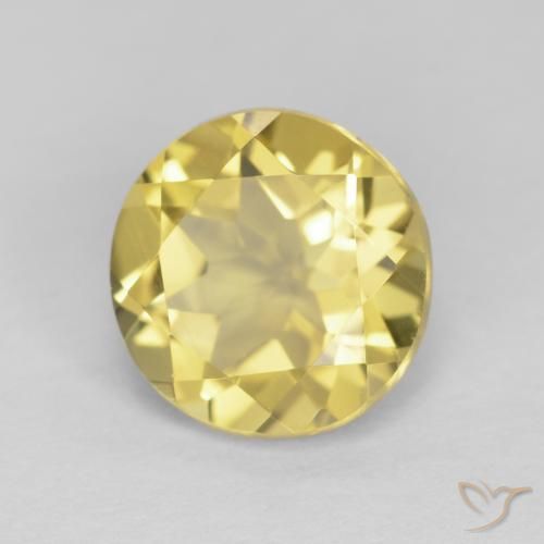 Berillo Giallo brunastro naturale da 1.78 ct, Rotondo, VVS-VS