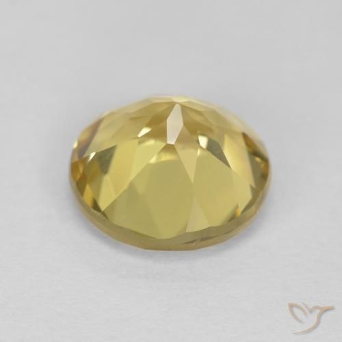 Berillo Giallo brunastro naturale da 1.78 ct, Rotondo, VVS-VS