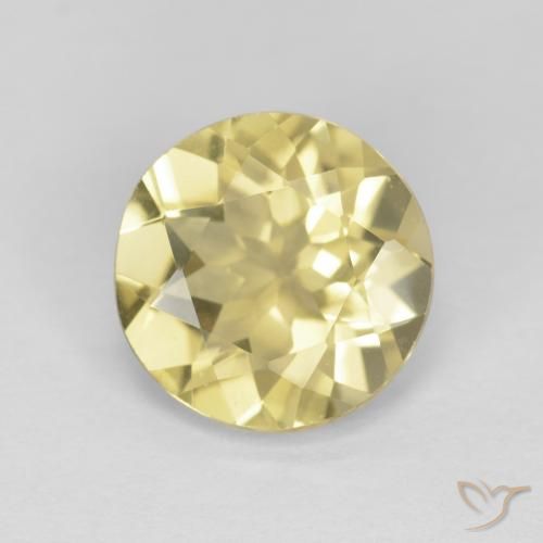 1.98ct Naturale Giallo terroso chiaro Berillo, Rotondo, VVS-VS