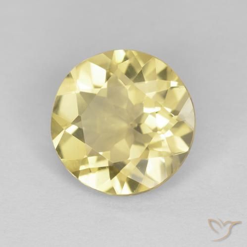 Berillo Giallo terroso chiaro naturale da 1.98 ct, Rotondo, VVS-VS
