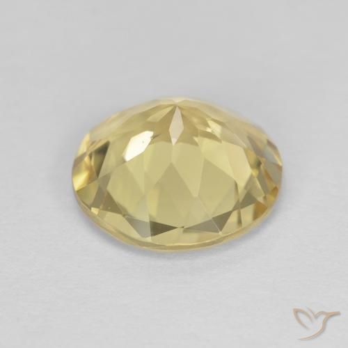 Berillo Giallo terroso chiaro naturale da 1.98 ct, Rotondo, VVS-VS