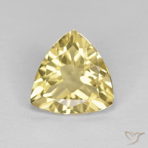 1.83ct Naturale Giallo pallido Berillo, Taglio trillion, VVS