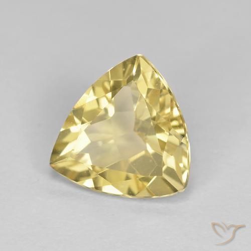 Berillo Giallo pallido naturale da 1.83 ct, Taglio trillion, VVS