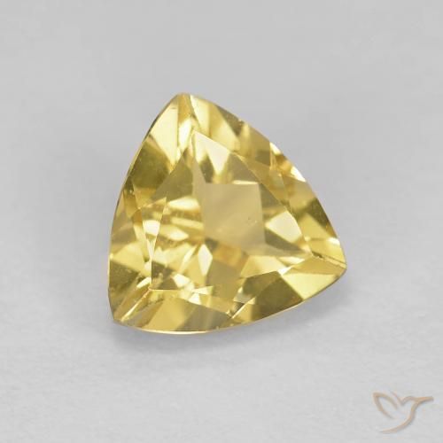 Berillo Giallo chiaro naturale da 1.59 ct, Taglio trillion, VS