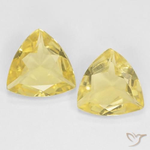 2.16ctw Naturale Giallo medio Berillo, Taglio trillion, VVS