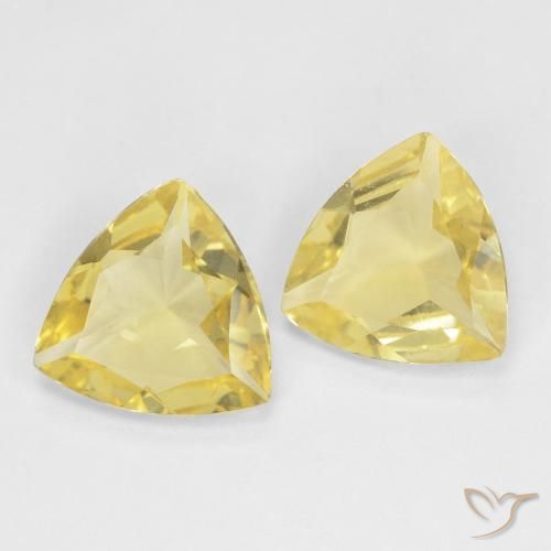 Gemme di Berillo Giallo medio naturale da 2.16 ct, Taglio trillion, VVS