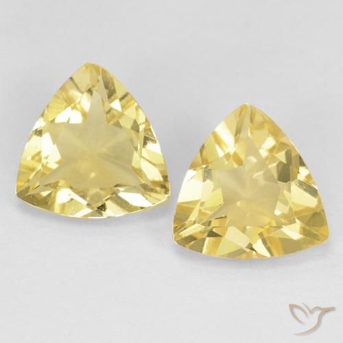 Gemme di Berillo Giallo di Digione naturale da 2.67 ct, Taglio trillion, VVS