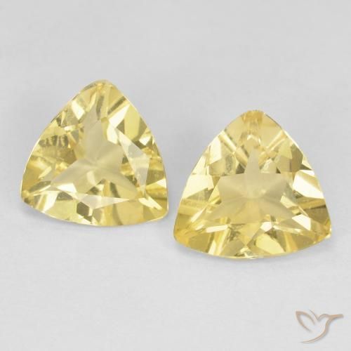 2.31ctw Naturale Giallo terroso Berillo, Taglio trillion, VVS