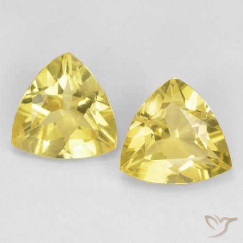 2.62ctw Naturale Giallo pallido Berillo, Taglio trillion, VVS