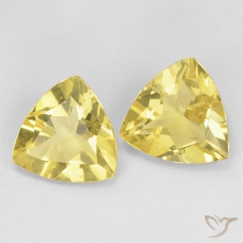 Gemme di Berillo Giallo pallido naturale da 2.62 ct, Taglio trillion, VVS