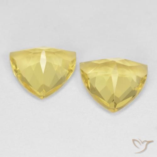 Gemme di Berillo Giallo pallido naturale da 2.62 ct, Taglio trillion, VVS