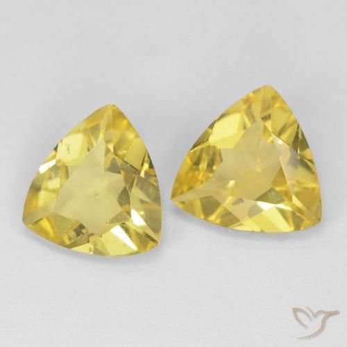 Gemme di Berillo Giallo chiaro naturale da 1.52 ct, Taglio trillion, VS