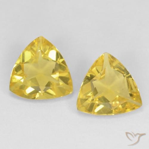 2.30ctw Naturale Giallo medio Berillo, Taglio trillion, VVS-VS