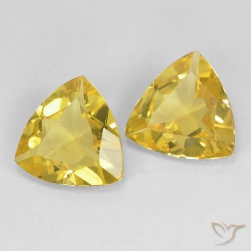 Gemme di Berillo Giallo medio naturale da 2.30 ct, Taglio trillion, VVS-VS