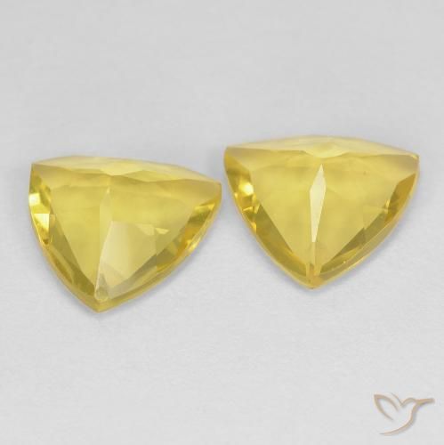 Gemme di Berillo Giallo medio naturale da 2.30 ct, Taglio trillion, VVS-VS