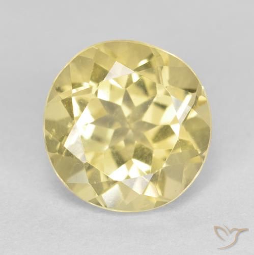 1.89ct Naturale Giallo Digione molto chiaro Berillo, Rotondo, VVS