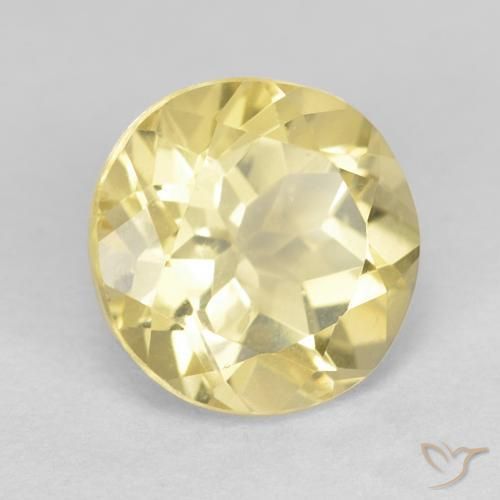 Berillo Giallo Digione molto chiaro naturale da 1.89 ct, Rotondo, VVS