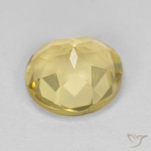 Berillo Giallo Digione molto chiaro naturale da 1.72 ct, Rotondo, VVS
