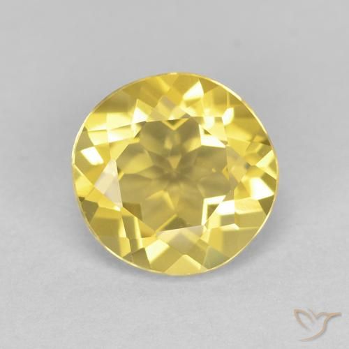 1.26ct Naturale Giallo medio Berillo, Rotondo, VVS