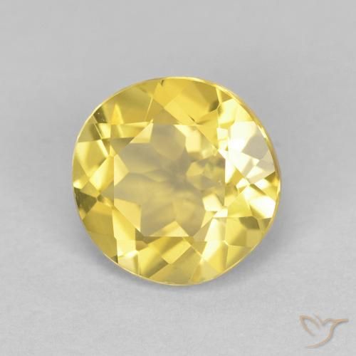 Berillo Giallo medio naturale da 1.26 ct, Rotondo, VVS