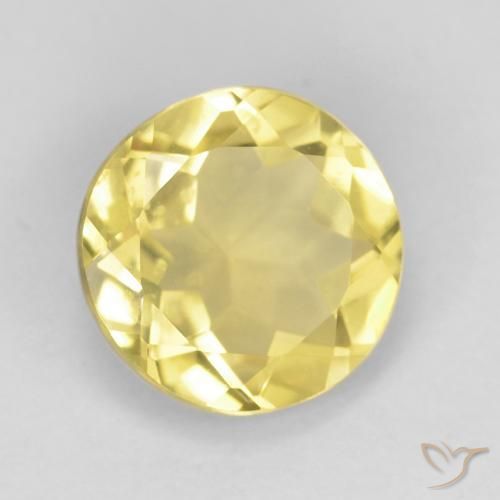 Berillo Bombo Giallo naturale da 1.52 ct, Rotondo, VVS