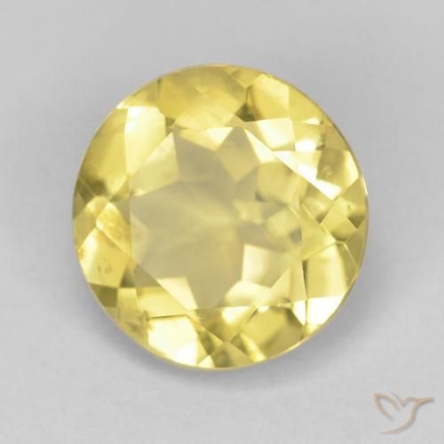 Berillo Giallo medio naturale da 1.69 ct, Rotondo, VVS
