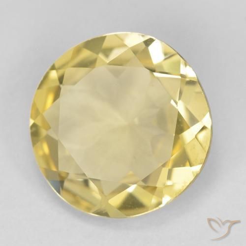 Berillo Giallo terroso naturale da 2.02 ct, Rotondo, VVS
